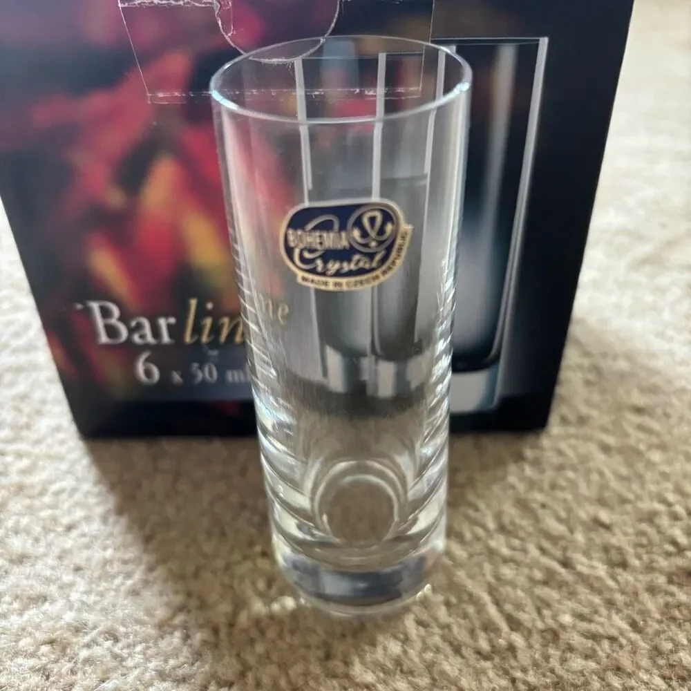 Barline Bohemia Crystal Box Of 6 50 ML Vodka Shot Glasses *New*